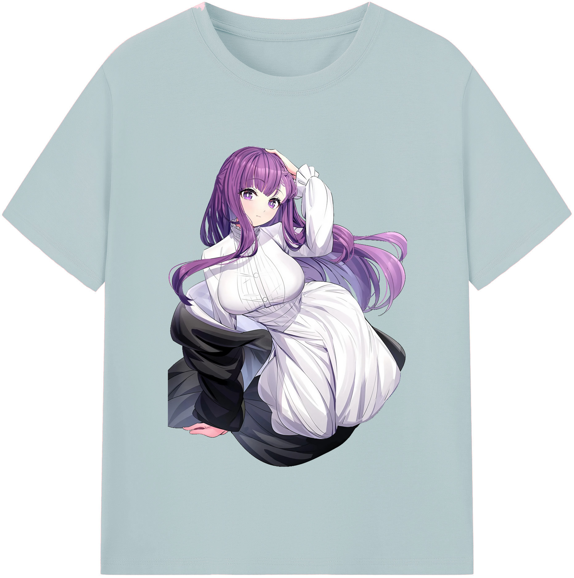 （画像用） 葬送のフリーレン Frieren 綿100％半袖Tシャツ（フロントプリント）